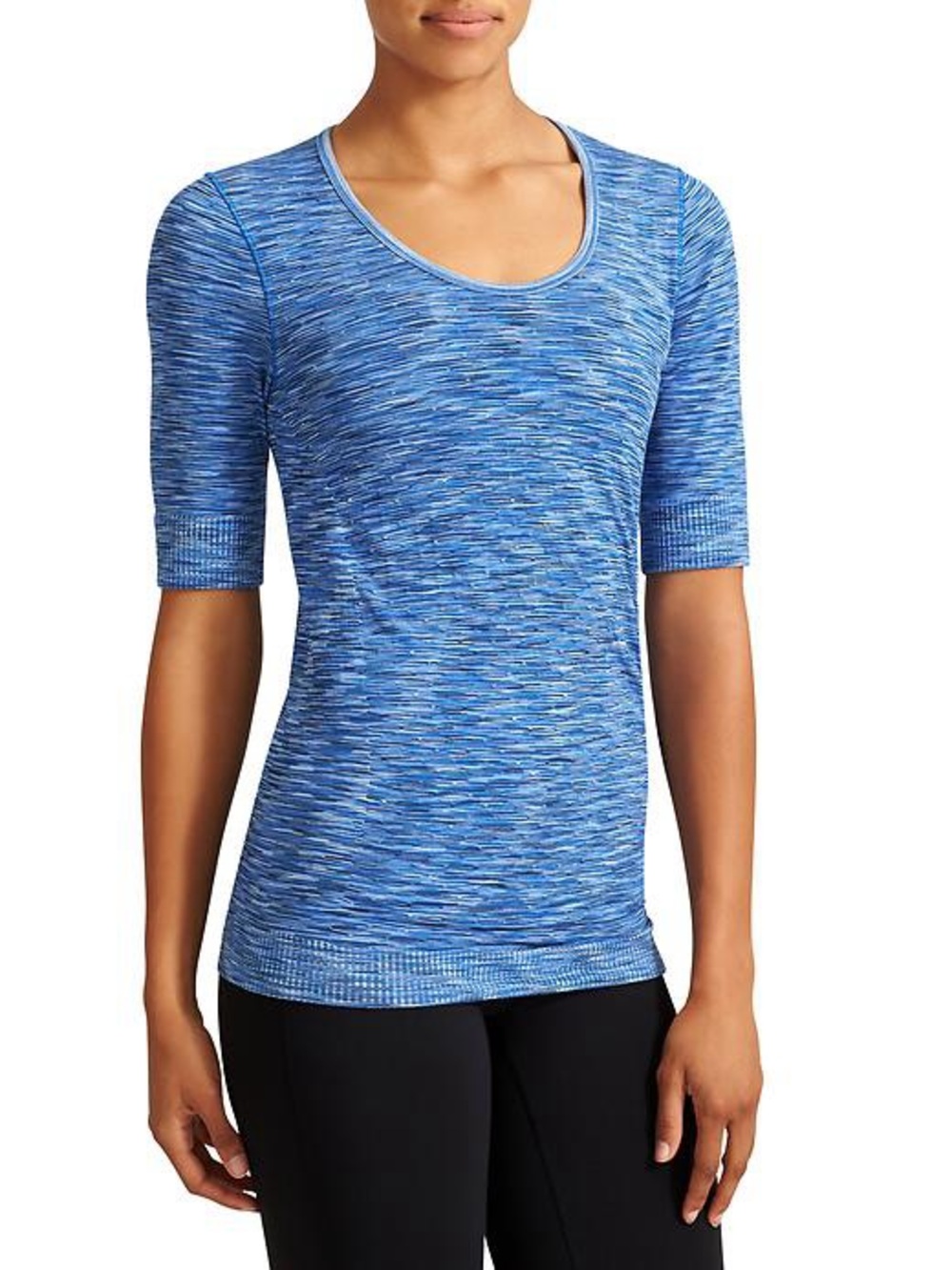 Athleta Radiance Tee Space Dye, Navy SIZE M #153883